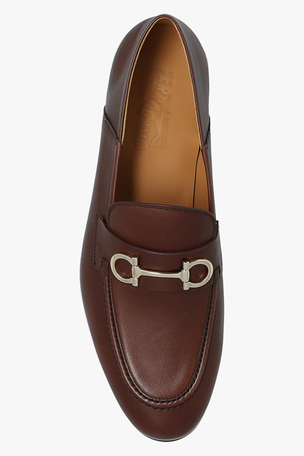 Salvatore Ferragamo Gancini mocassin loafers Brown Gin leather